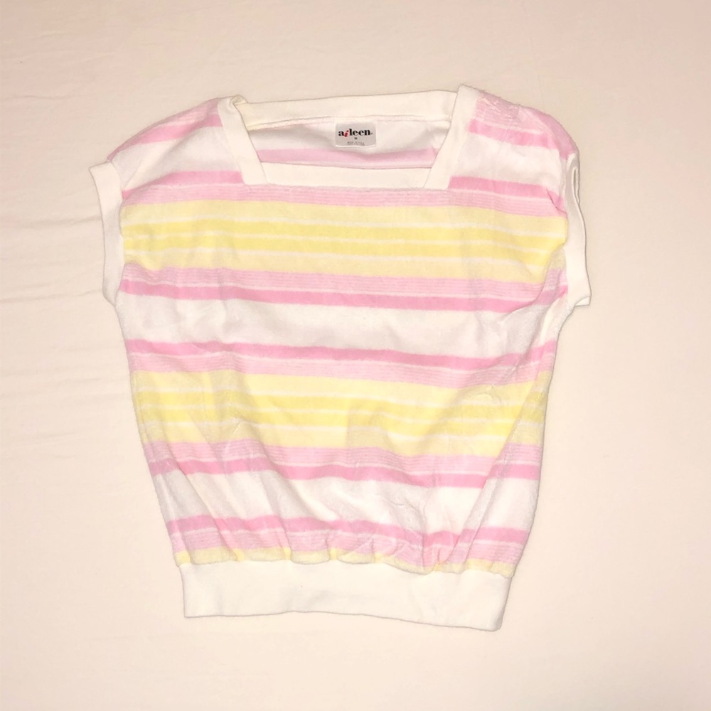 Vintage Striped Square-neck Top